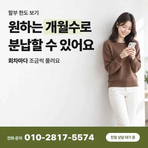 신용카드 할부 현금전환 카드 — 원하는 개월수로 분납할 수 있어요, 회차마다 조금씩 풀려요