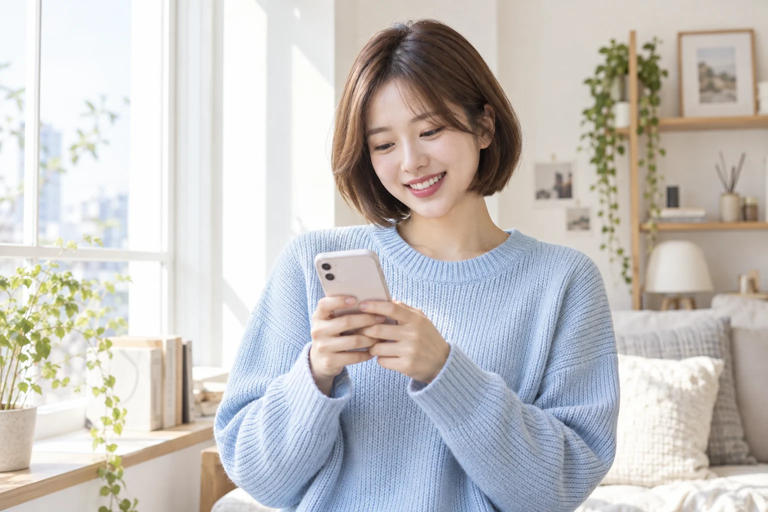 전화로 신용카드 할부 현금전환을 문의하는 30대 남성
